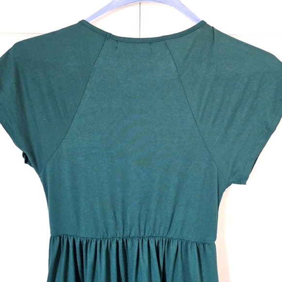 Urban Outfitters New Womens Tiered Mini Dress Small Jersey Green V-neck New Soft - Picture 7 of 9